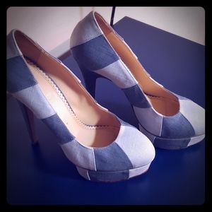 Authentic Charlotte Olympia heels denim blue